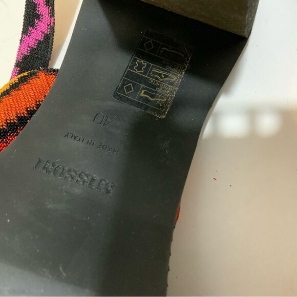 Missoni Multicolor Fabric Zig Zag Ankle Strap Sandals Size 40/ 9.5 Italy - Picture 9 of 14